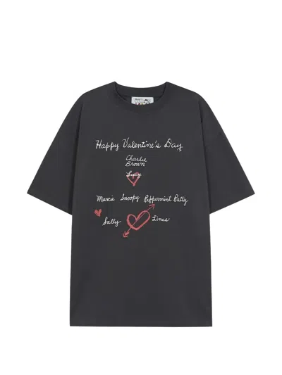 Margesherwood X Peanuts Happy Valentine's Day T-shirt In Gray