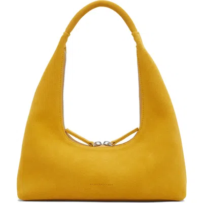 Margesherwood Yellow Suede Shoulder Bag In Honey Yellow Suede