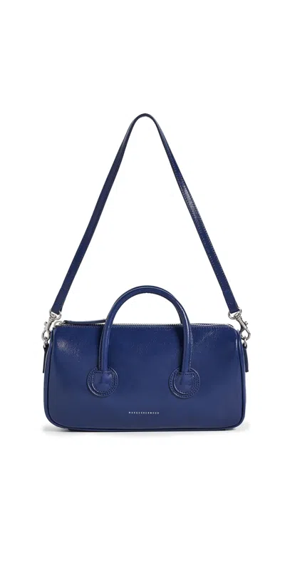 Margesherwood Zipper Small Shoulder Bag Royal Blue Glossy Plain
