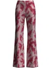 Margherita Maccapani Easy Graphic-print Flared Trousers In Red
