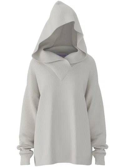 Margherita Maccapani Knitted Hooded Jumper In White