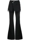 Margherita Maccapani Layered Flared Trousers In Black