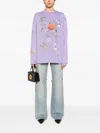 Margherita Maccapani Moto Floral-print T-shirt In Purple