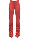 Margherita Maccapani The Ruched High-waisted Leggings In Orange