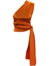 Margherita Maccapani Orange The Wrap Draped Top In Orange