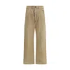 Margiela Beige Cotton Cargo Pants In Brown