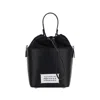 Margiela Black Calf Leather Bos Taurus Shoulder Bag In Black