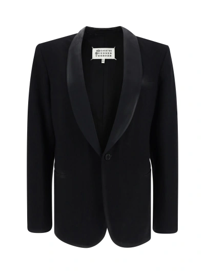 Margiela Blazer Jacket In Black Shiny