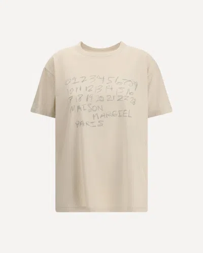 Margiela Cotton T-shirt With Numeric Logo In Neutral