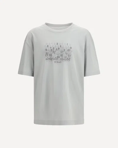 Margiela Cotton T-shirt With Tone-on-tone Lettering Print In Gray
