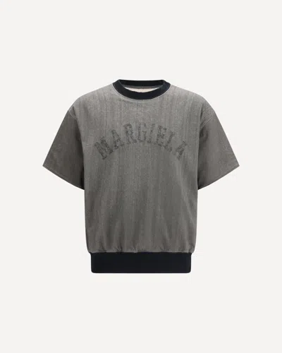 Margiela Crewneck Sweatshirt With Short Sleeves In Gray