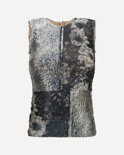 Margiela Floral Sequin Top In Multi