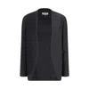 Margiela Gray Fleece Wool Coat In Black