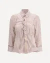 Margiela Layered Tulle Striped Shirt In Neutral