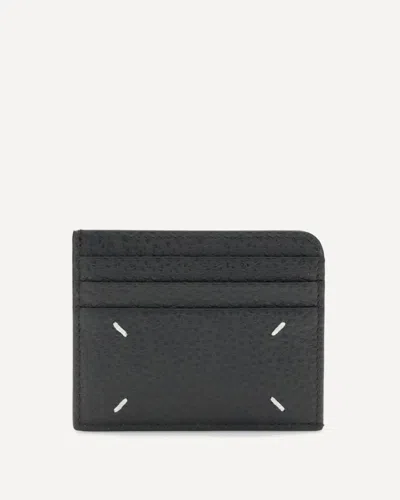 Margiela Leather Card Holder In Black