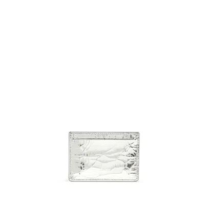 Margiela Metallic Leather Card Holder In Brown