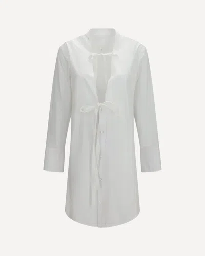 Margiela Raw-edge Cotton Mini Dress In White