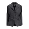 Margiela Three-button Tweed Jacket In Black