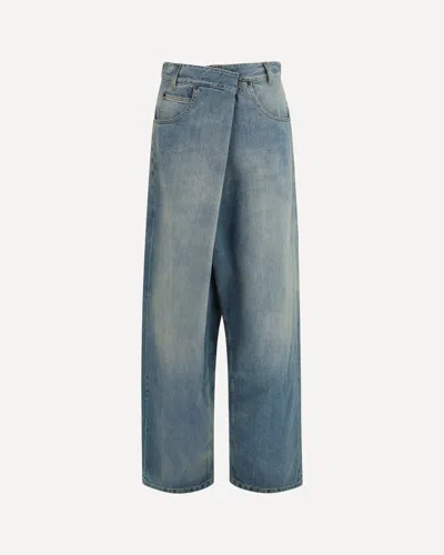 Margiela Wrap Wide-leg Jeans In Blue