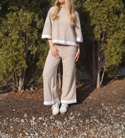 Margittes Detail On Bottom Of Pant In Beige In Neutral