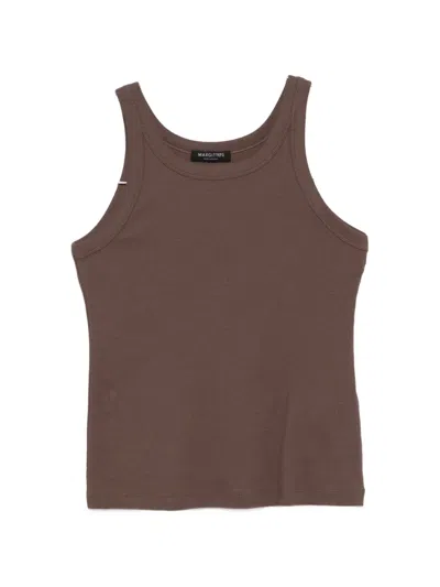 Margittes Ribbed-knit Tank Top In Brown