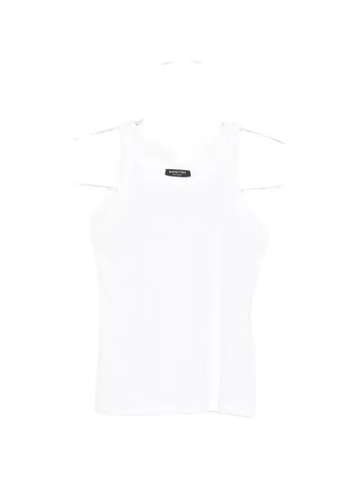 Margittes Ribbed-knit Tank Top In White
