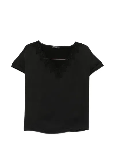 Margittes V-neck Blouse In Black