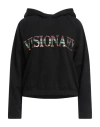 Margittes Woman Sweatshirt Black Size 6 Cotton, Polyester In Black