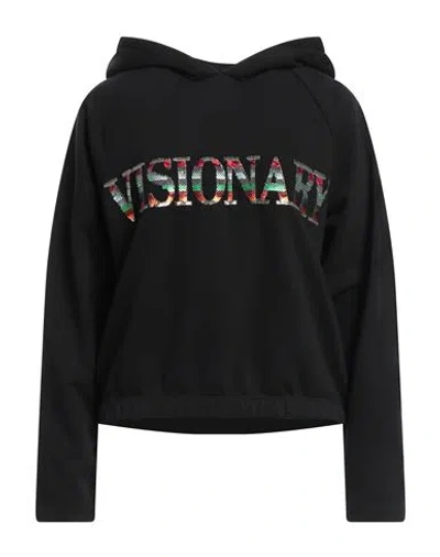Margittes Woman Sweatshirt Black Size 6 Cotton, Polyester