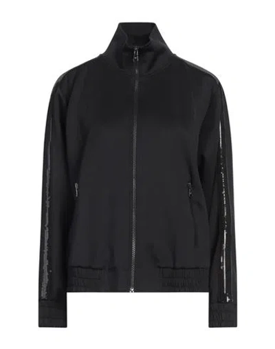 Margittes Woman Sweatshirt Black Size 8 Polyester, Elastane