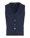 Margittes Woman Tailored Vest Navy Size 10 Modal, Cotton, Elastane In Blue