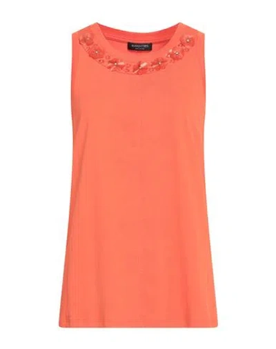 Margittes Woman Top Orange Size 6 Cotton
