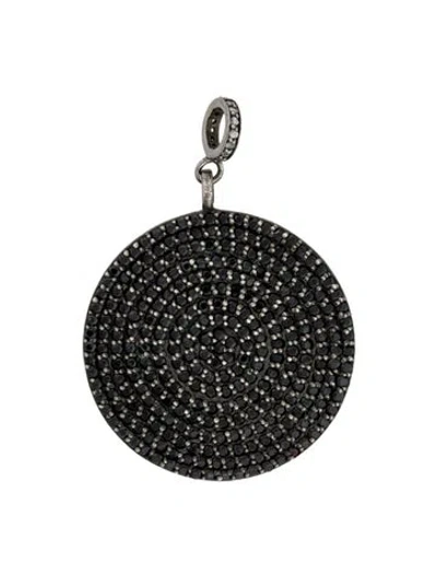 Pre-owned Margo Morrison Diamond & Spinel Disc Charm Pendant, 1.75" In Multi