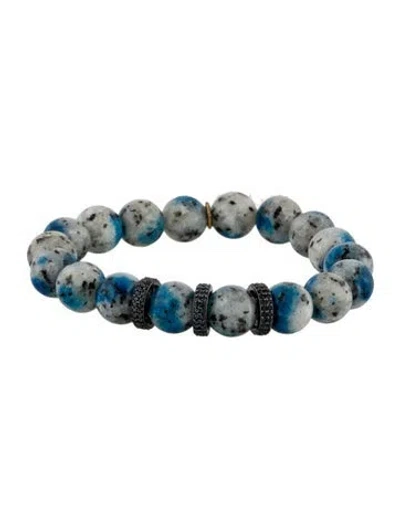 Pre-owned Margo Morrison Dyed Feldspar & Spinel Bead Stretch Bracelet, 6.25" In Multi