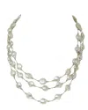 Margo Morrison Freshwater Pearl Necklace In Pale Green