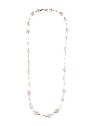 Pre-owned Margo Morrison Pearl & Crystal Strand Necklace In Multicolor