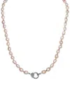Margo Morrison Silver 0.57 Ct. Tw. Diamond & 7-8mm Pearl Necklace