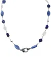 Margo Morrison Silver 0.57 Ct. Tw. Diamond & Kynite, Lapis, Pyrite, Moonstone Necklace