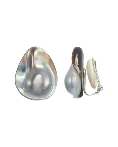 Margo Morrison Silver Pearl Clip-on Earrings In Multi