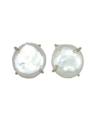 Margo Morrison Silver Pearl Earrings In White