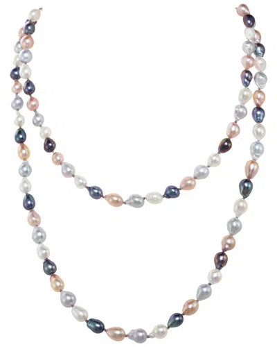 Margo Morrison New York Silver 7-8mm Pearl Initial Necklace In Multi