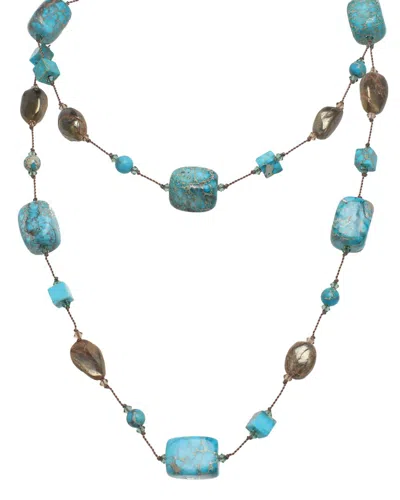 MARGO MORRISON MARGO MORRISON SILVER TURQUOISE JASPER COMBO, TURQUOISE NECKLACE