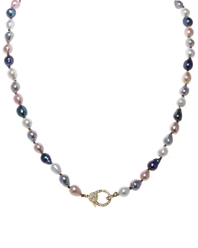 MARGO MORRISON MARGO MORRISON VERMEIL 0.57 CT. TW. DIAMOND & PEARL NECKLACE