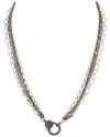 Margo Morrison Rhodium Finish Sterling Silver Chain With Black Spinel Clasp