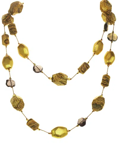 Margo Morrison Vermeil Gemstone Necklace In Gold