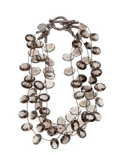 Margo Morrison Women's Faceted Oval Smoky Quartz Bracelet In Brown In Gold