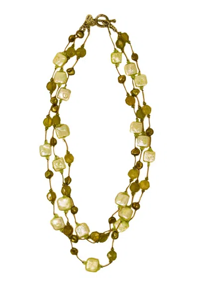 Margo Morrison Women's Freshwater Pearl Necklace In Green Garnet In Multi
