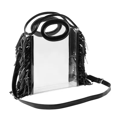 Margo Paige Women's Black Stadium-approved Clear Tote Handbag