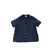 Margo Paige Women's Black Washable Silk Camp Button Down Shirt In Black
