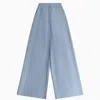 Margo Paige Women's Blue Washable Silk Wide-leg Trousers In Blue
